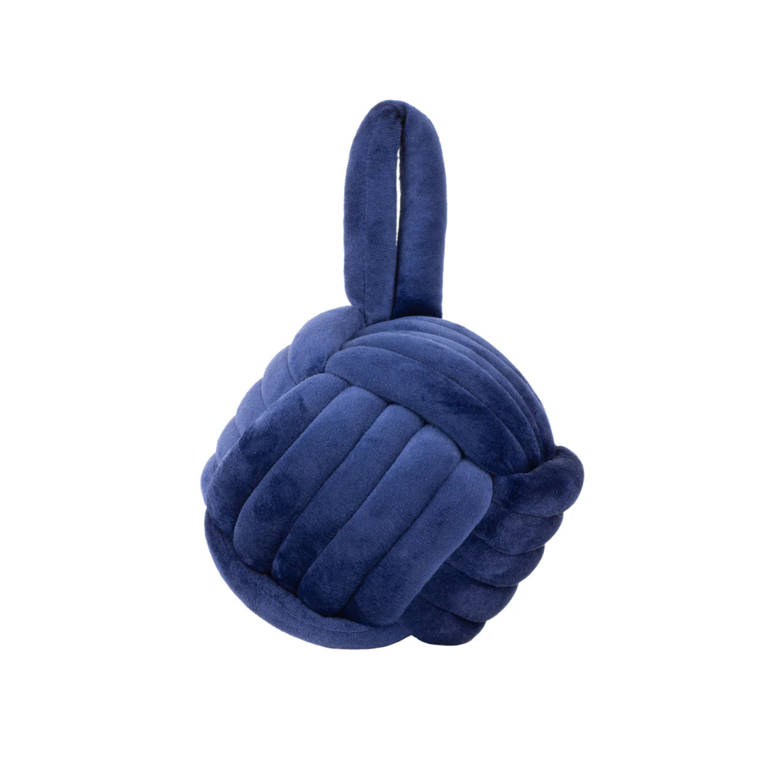 Knot Velvet Door Stop Navy