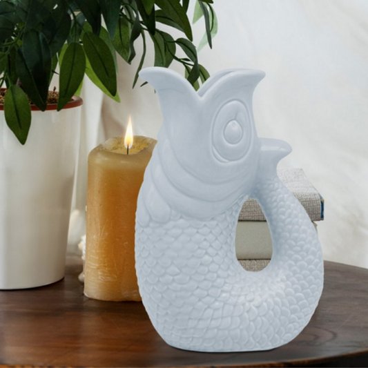 Light Blue Fish Jug Vase (20cm)