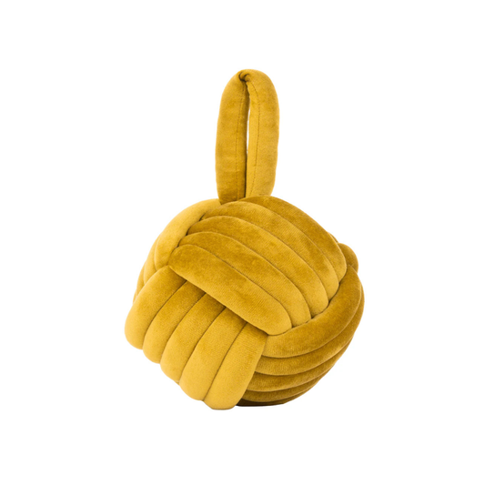 Knot Velvet Door Stop Ochre