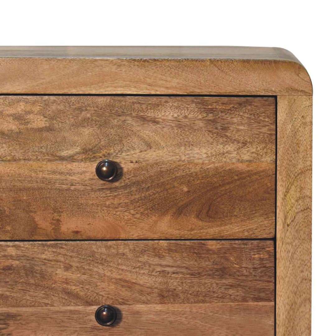 Aspen Oak Style 3 Drawer Bedside Table