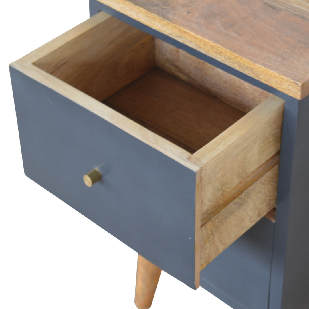 Charcoal Black Hand Painted Bedside