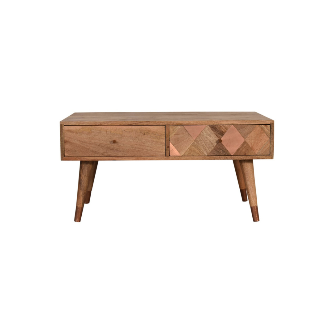 Oak-ish Copper Inlay Coffee Table