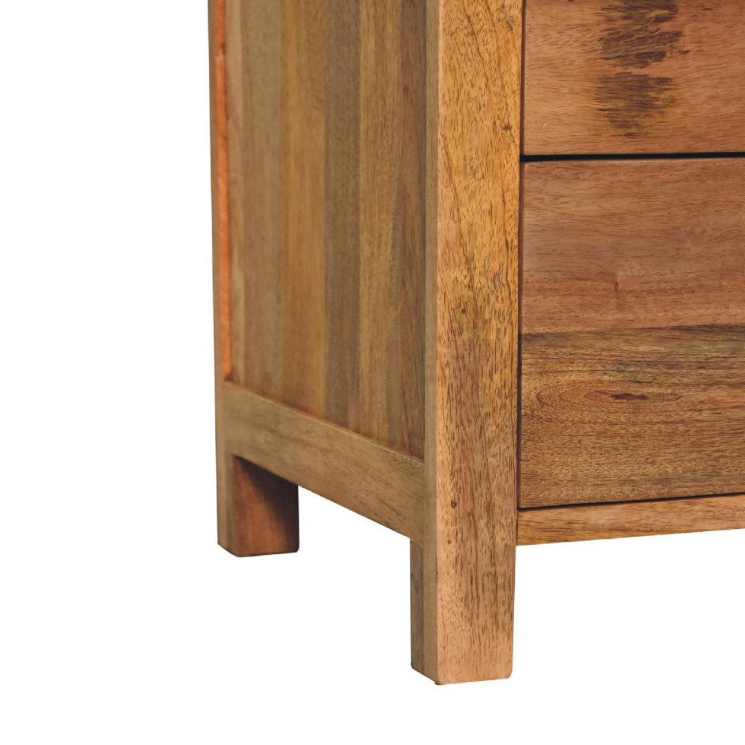 Aspen Oak Style 3 Drawer Bedside Table