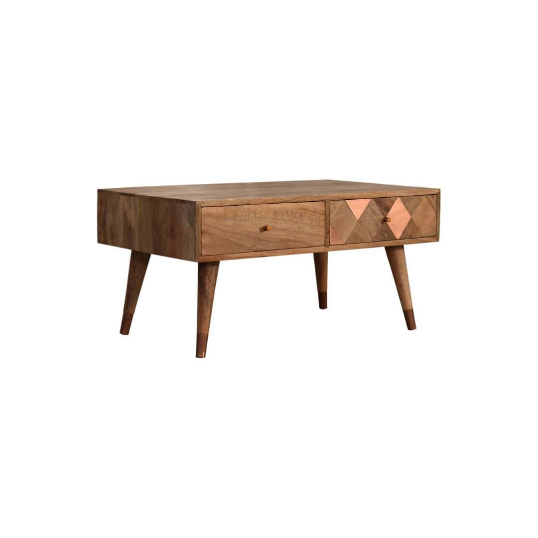 Oak-ish Copper Inlay Coffee Table