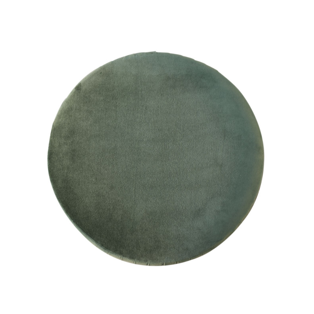 Emerald Velvet Pleated Footstool