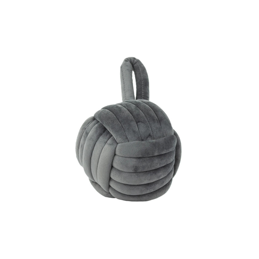 Knot Velvet Door Stop Charcoal
