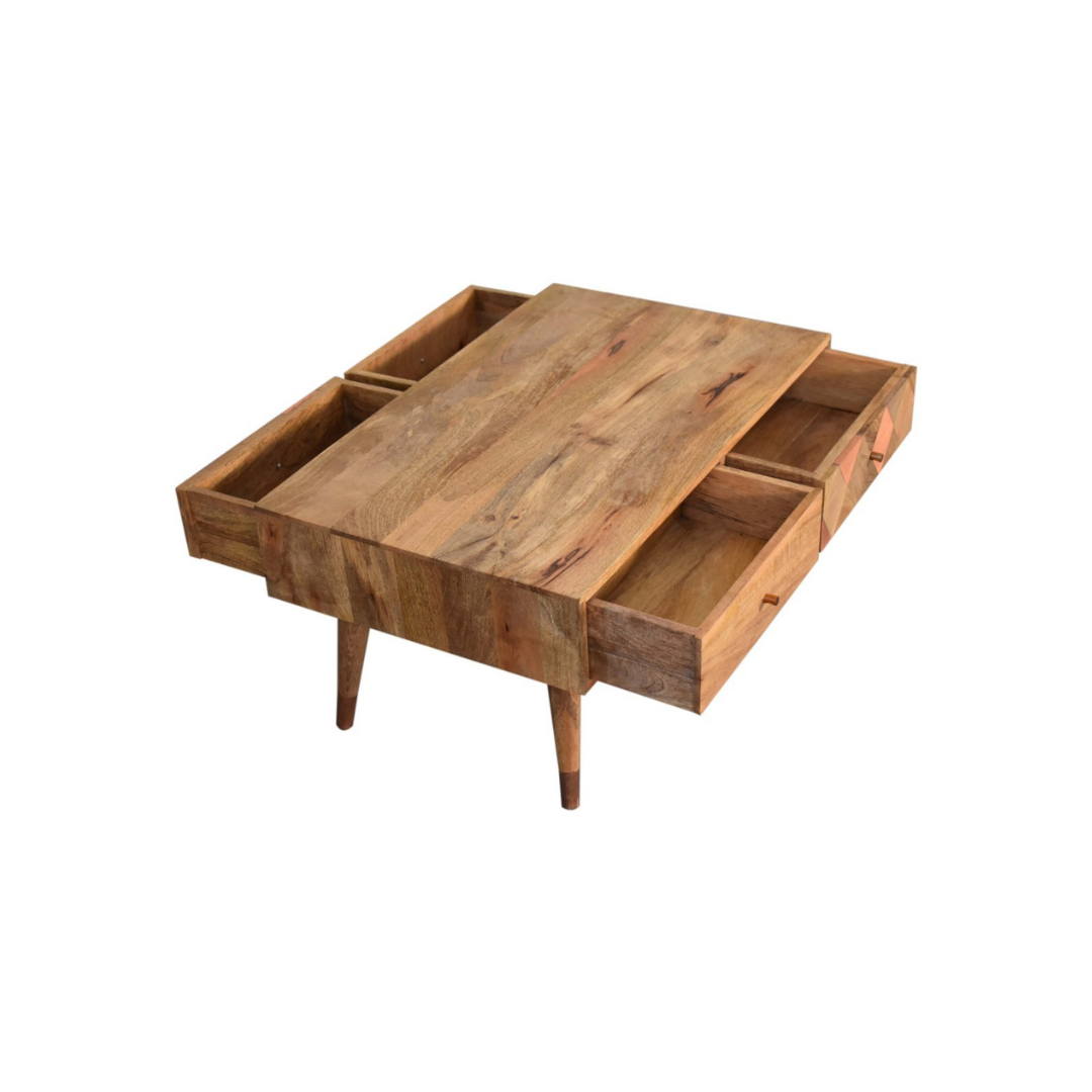 Oak-ish Copper Inlay Coffee Table