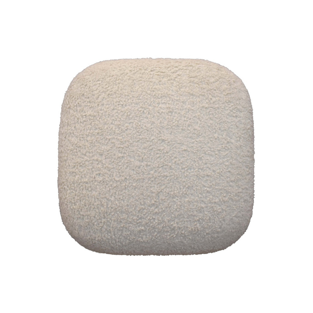 Boucle Cream Square Footstool