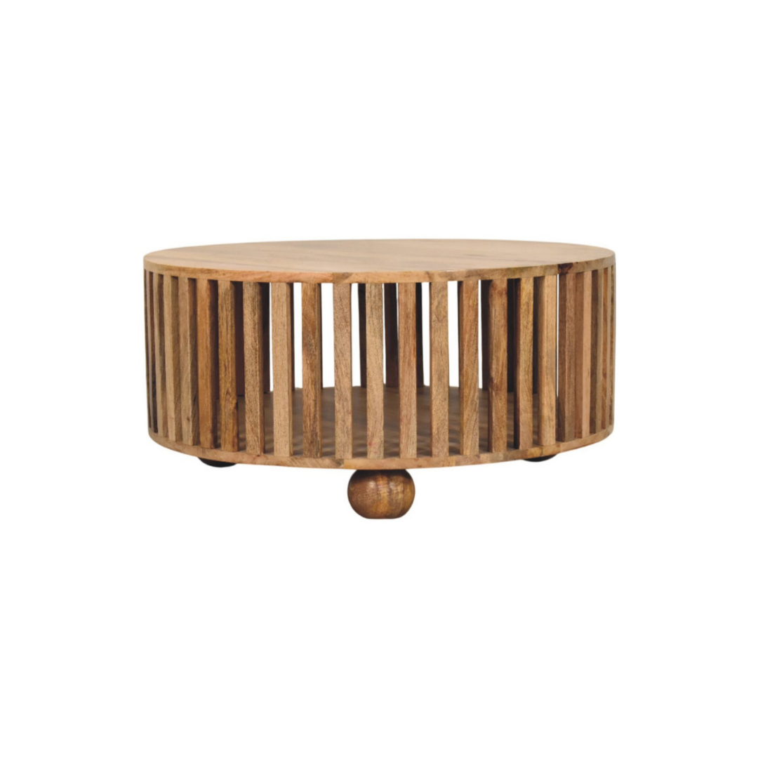 Slatted Round Oak-ish Coffee Table