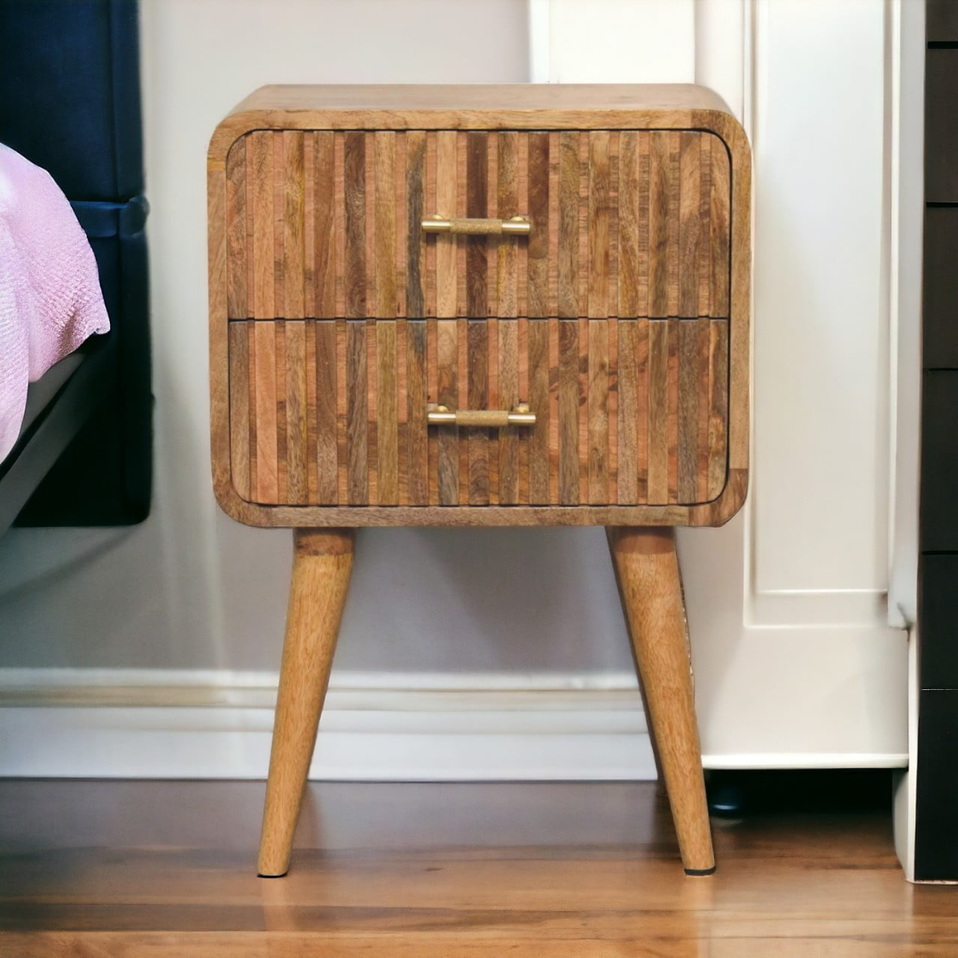 T-bar Ridged Bedside Table