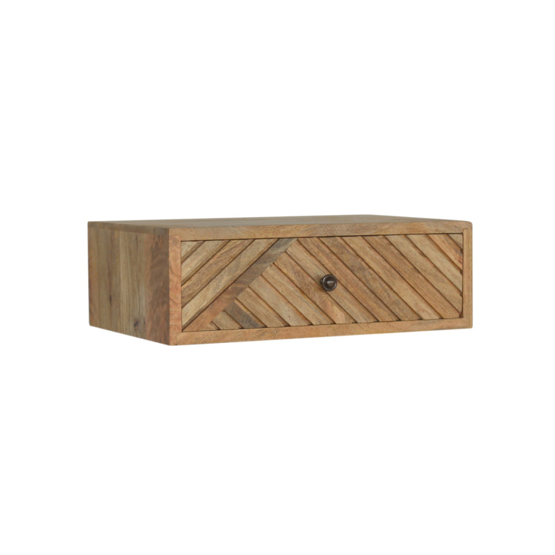 Floating Line Carved Bedside Table