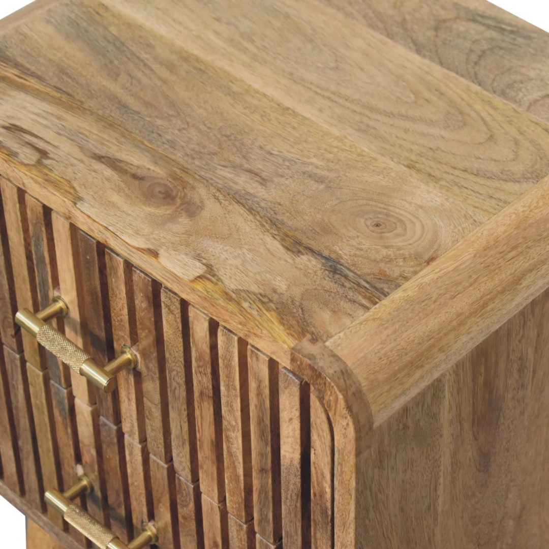 T-bar Ridged Bedside Table