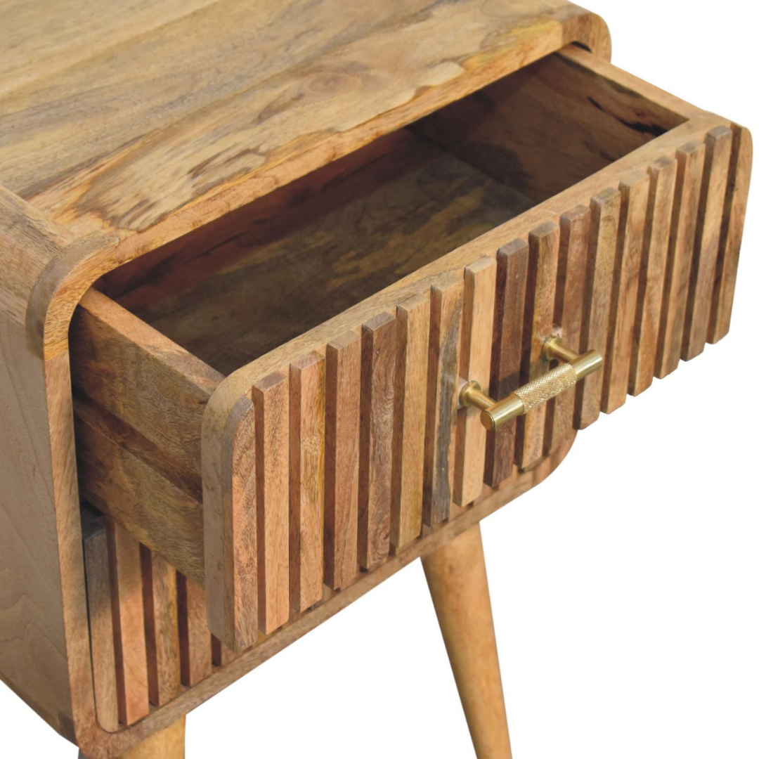 T-bar Ridged Bedside Table