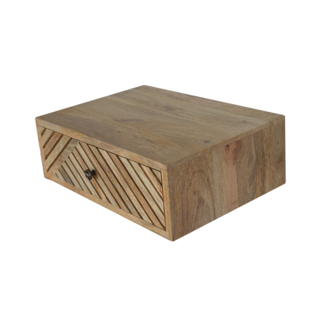 Floating Line Carved Bedside Table