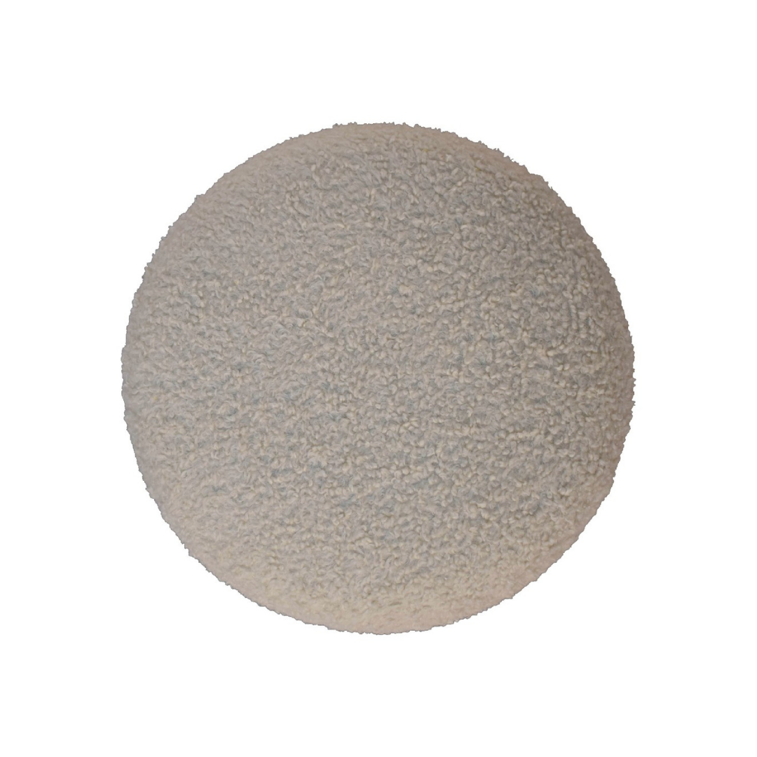 Boucle Cream Round Footstool