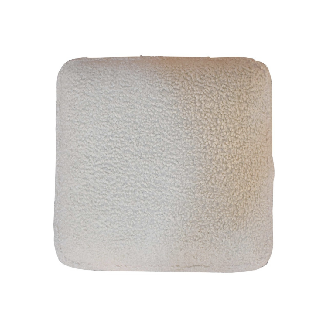Cream Boucle Squoval Footstool