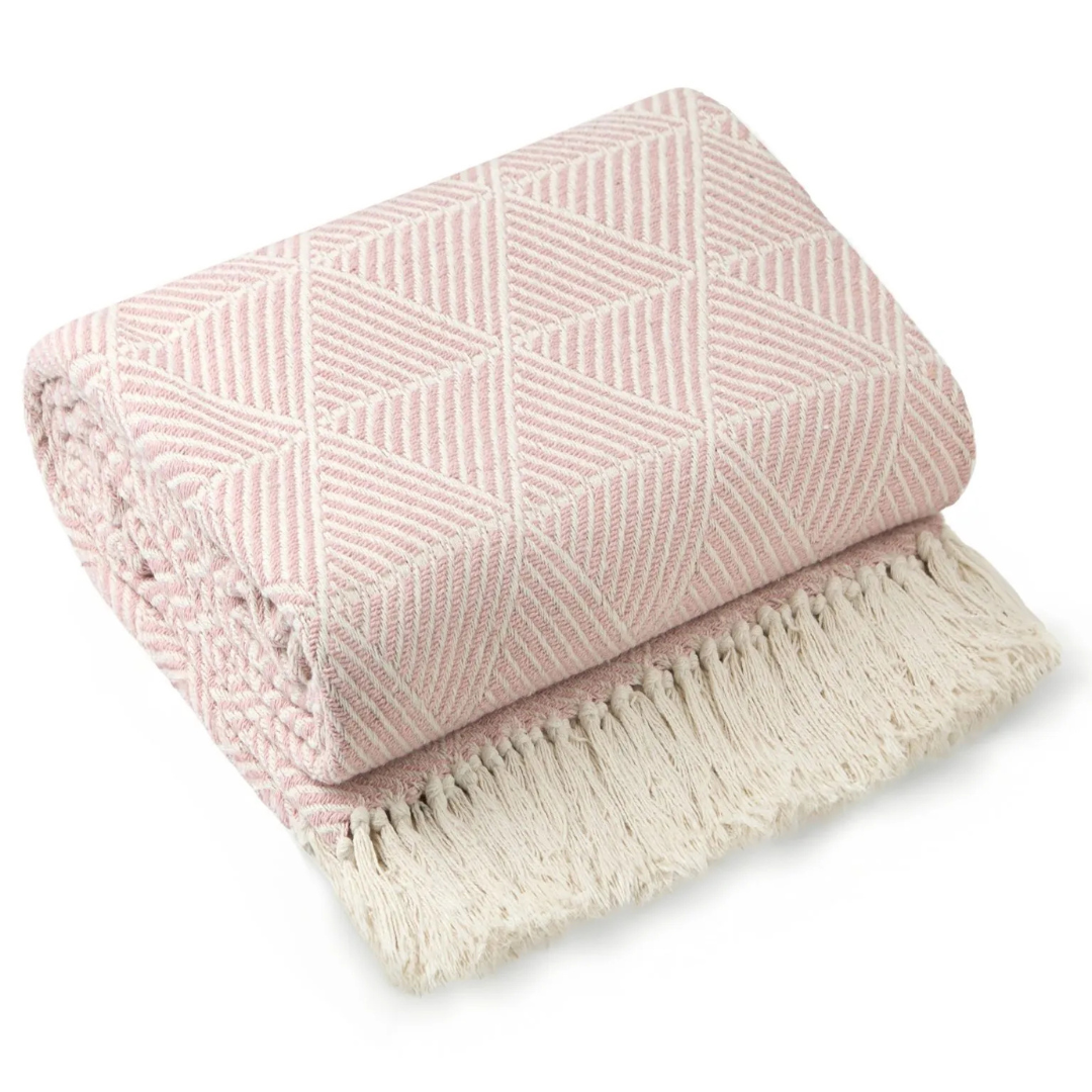 Blush Pink Zahra Throw Blanket
