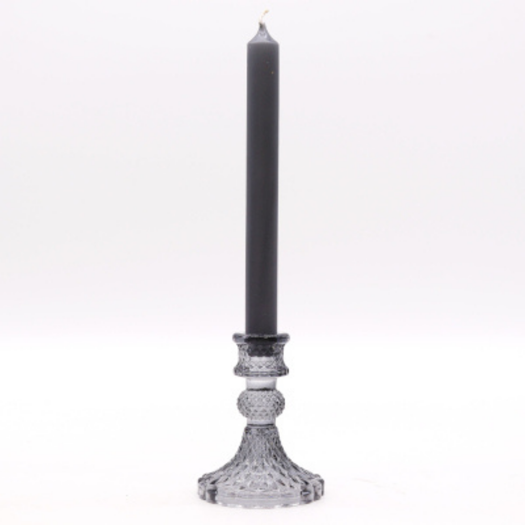 Midnight Grey Vintage Dinner Candle Holders