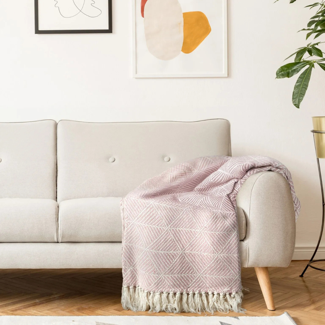 Blush Pink Zahra Throw Blanket