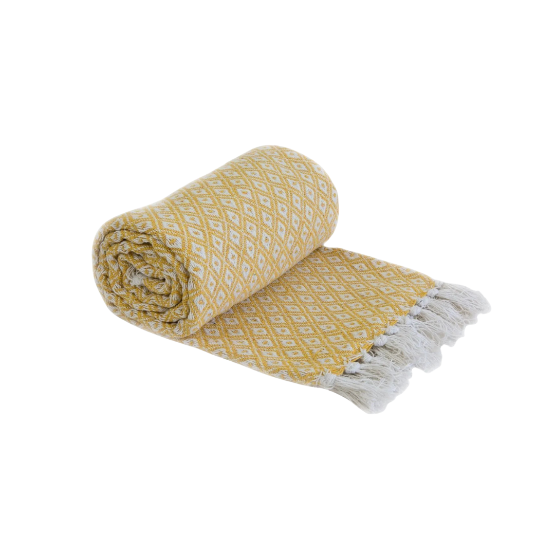Stockholm Cotton Throw in Ochre