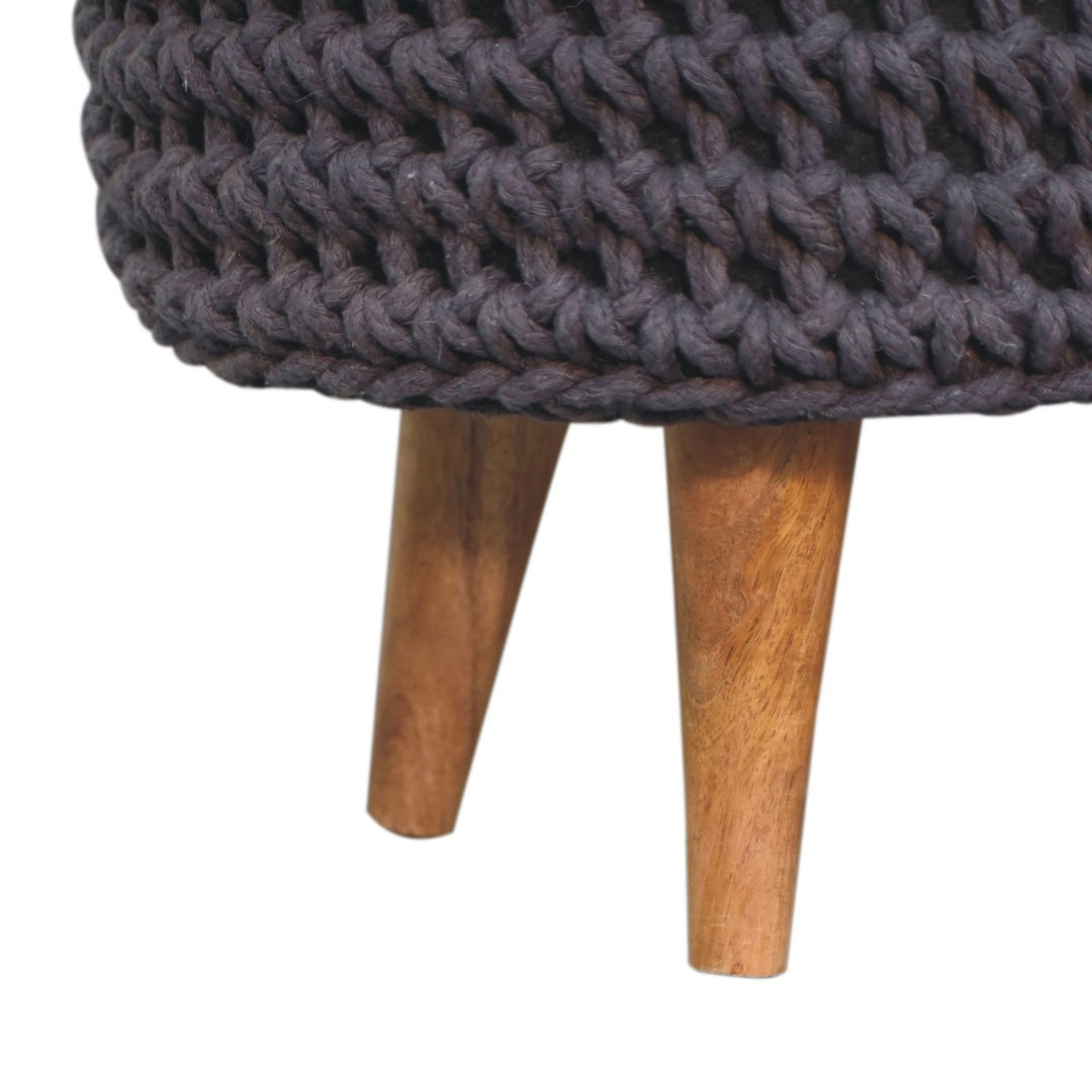 Grey Oblong Footstool