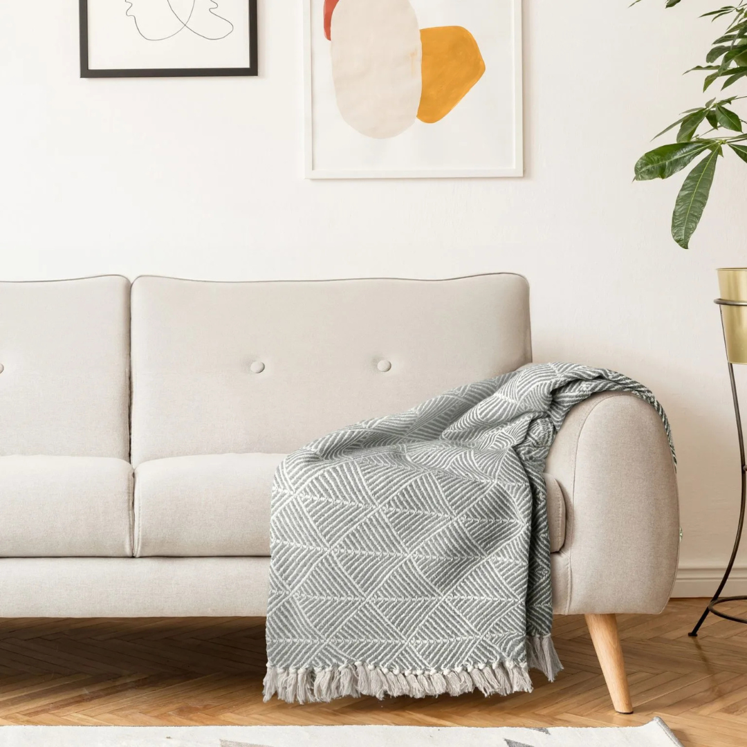 Silver Zahra Throw Blanket