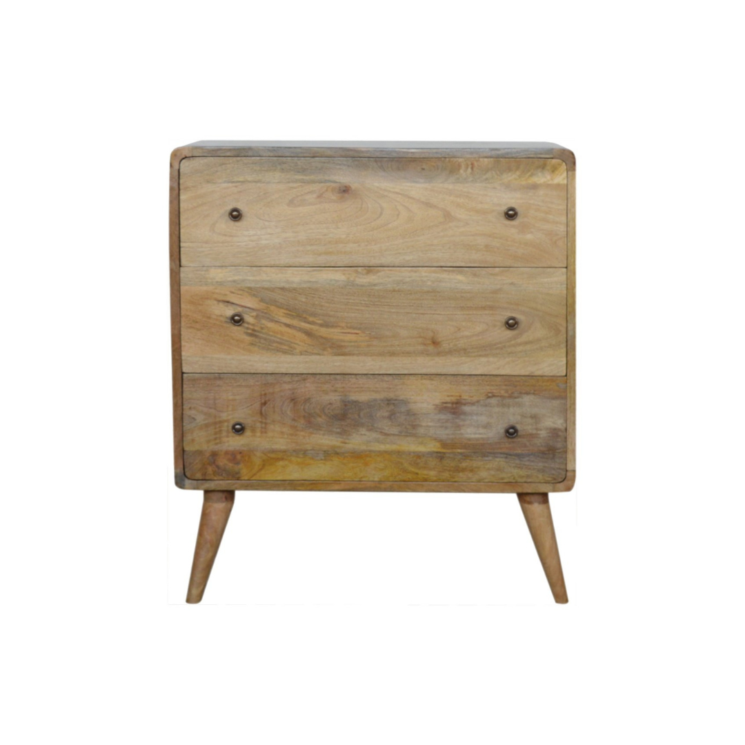 Curved Oak Style Chest
