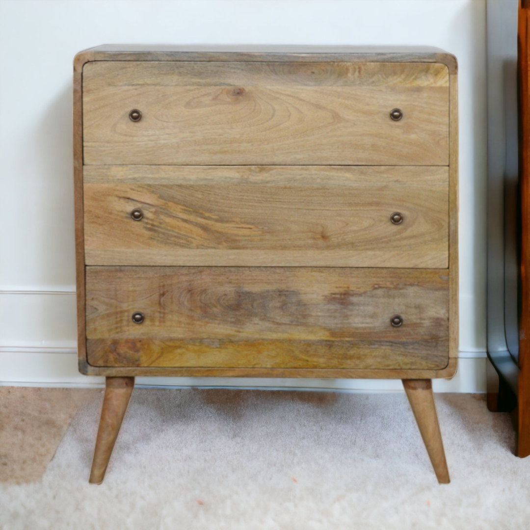 Curved Oak Style Chest