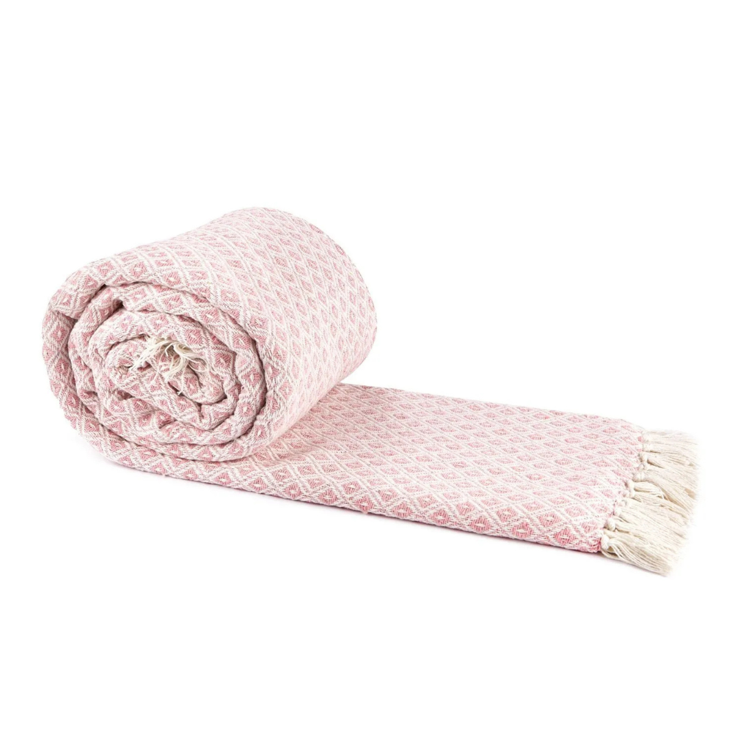 Stockholm Cotton Throw in Blush