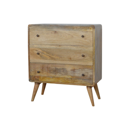 Curved Oak Style Chest