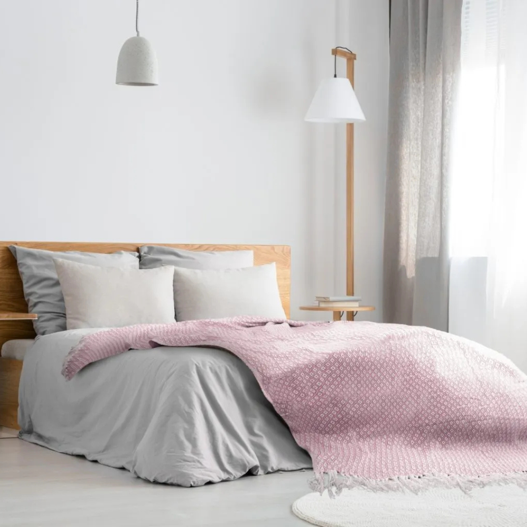 Stockholm Cotton Throw in Blush