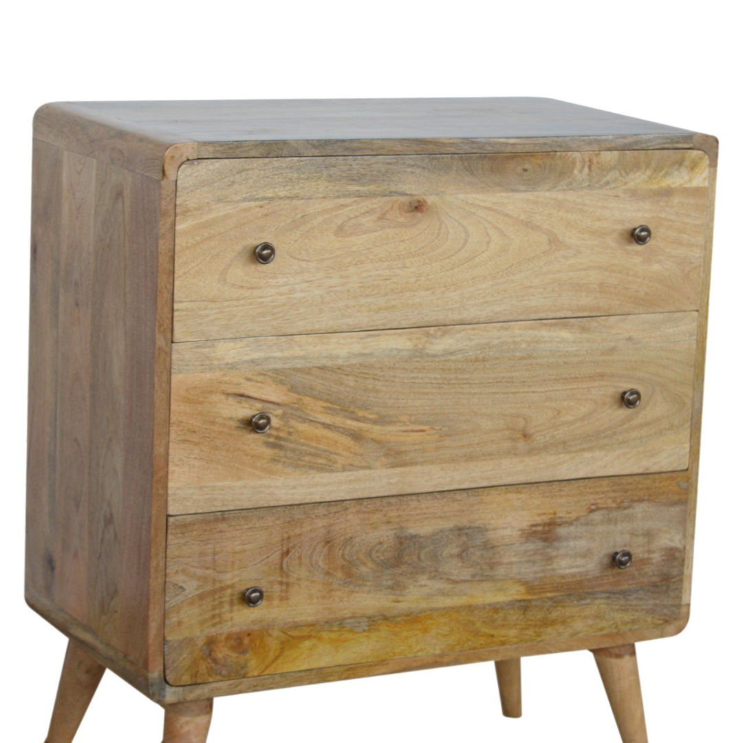 Curved Oak Style Chest