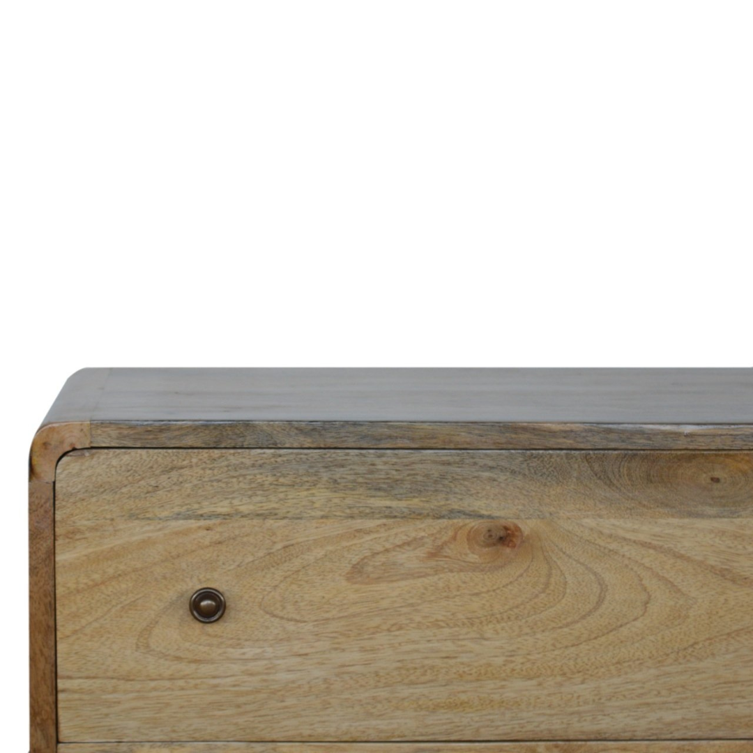 Curved Oak Style Chest