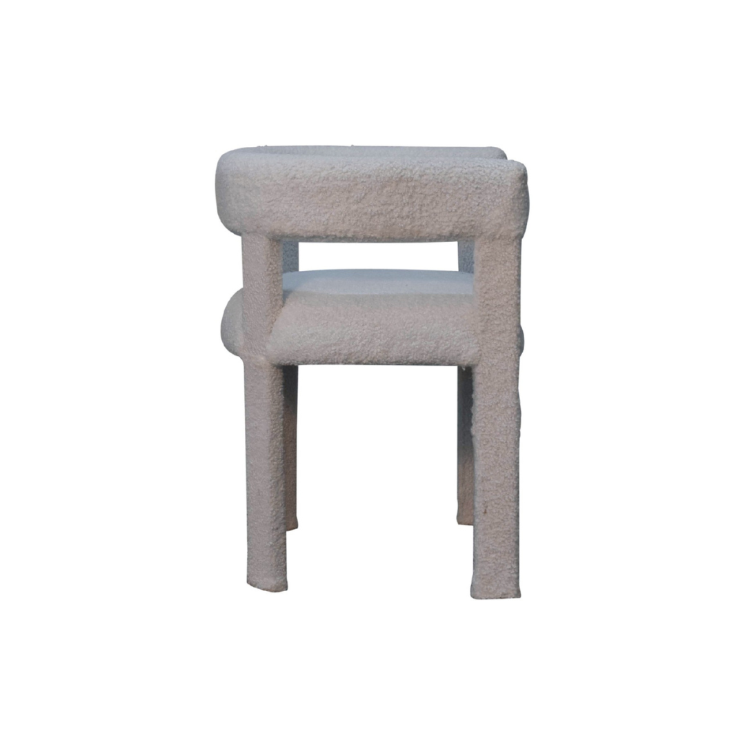 White Boucle Occasional Chair