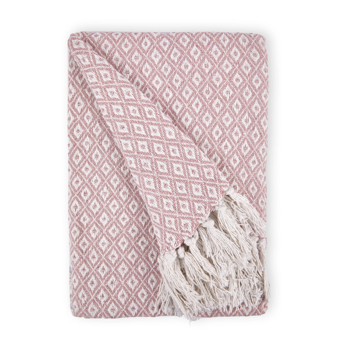 Stockholm Cotton Throw in Blush
