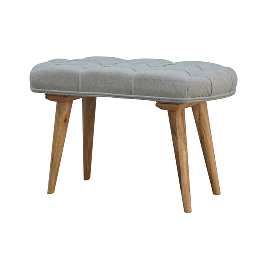 Deep Button Grey Tweed Bench