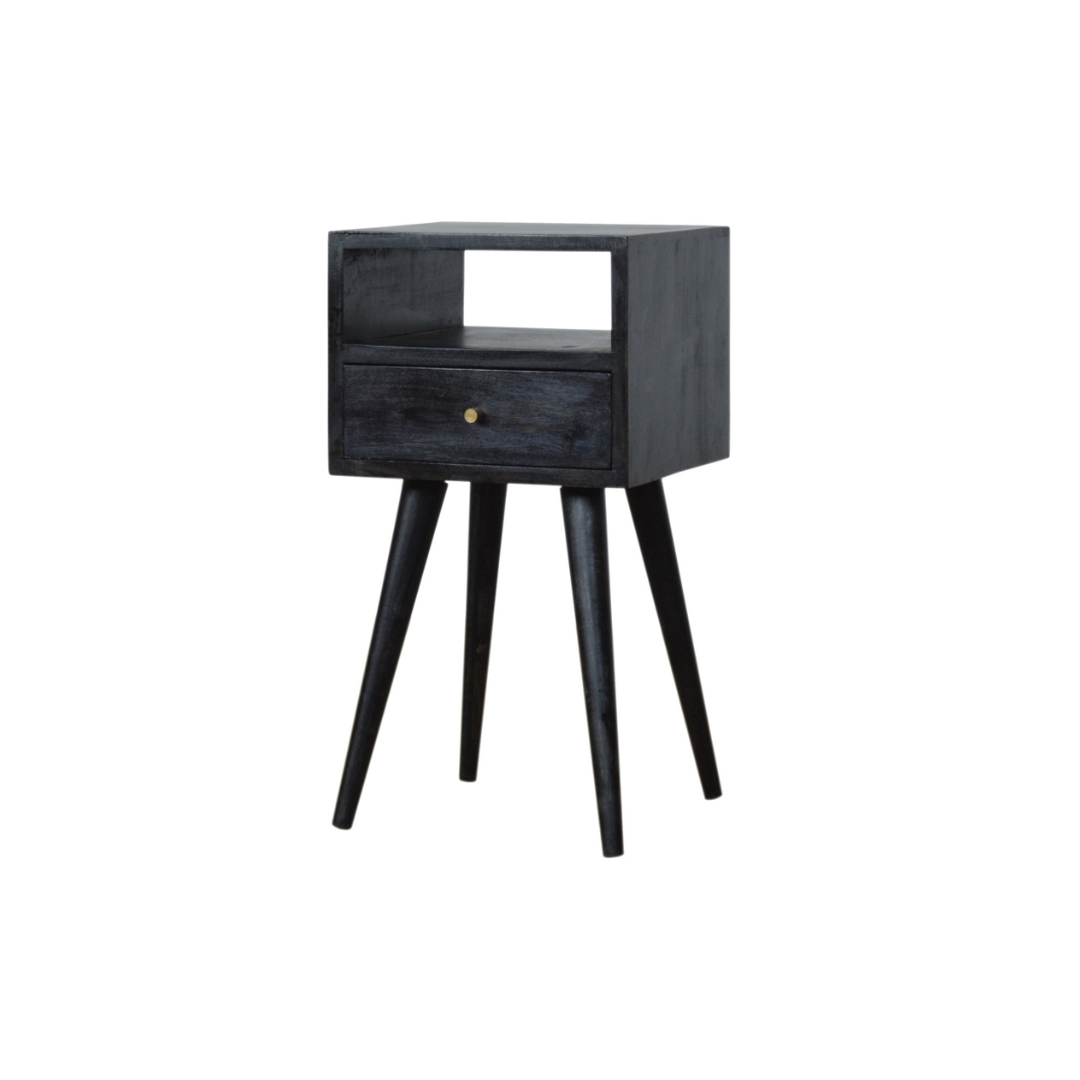 Mini Ash Black Bedside Table