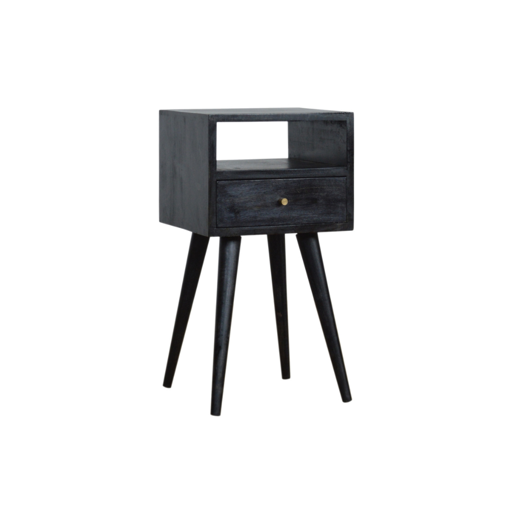 Mini Ash Black Bedside Table