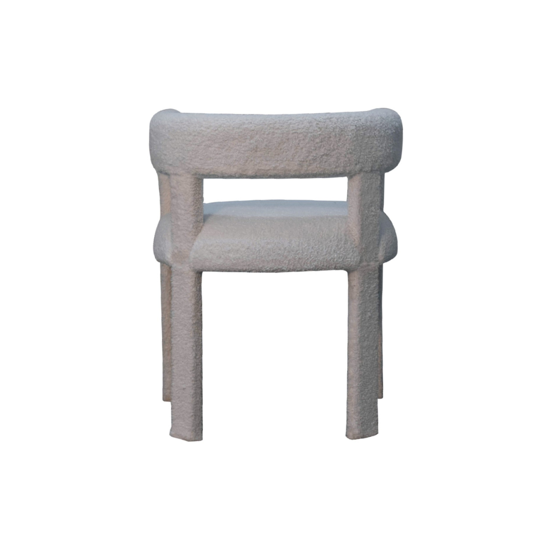 White Boucle Occasional Chair