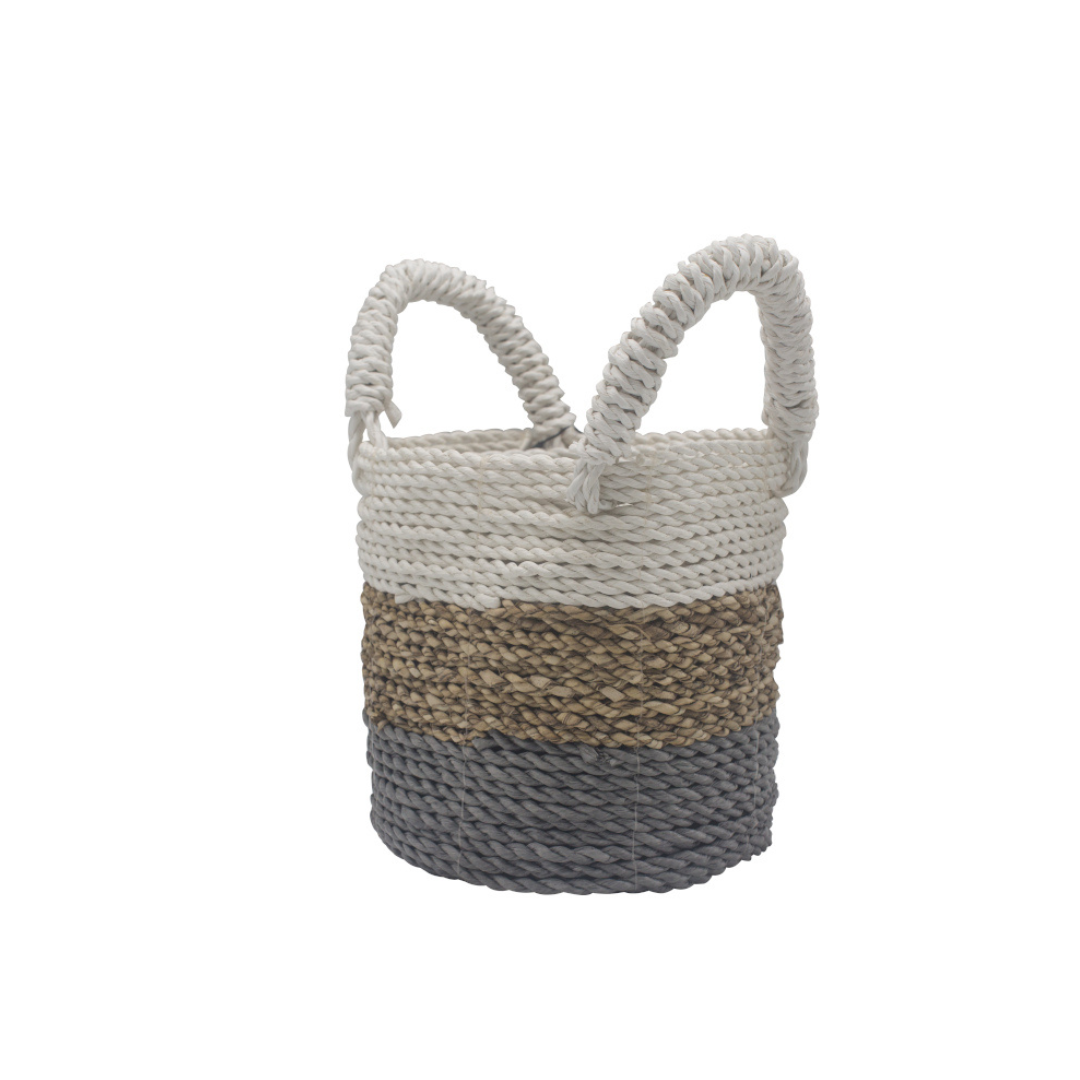 Seagrass Basket Set - Grey/Natural/White