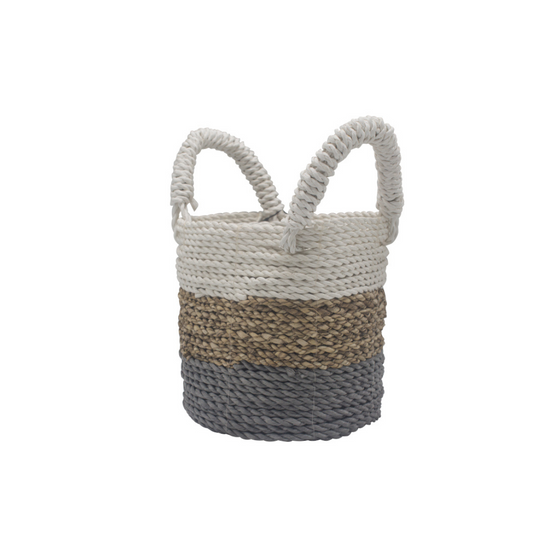 Seagrass Basket Set - Grey/Natural/White