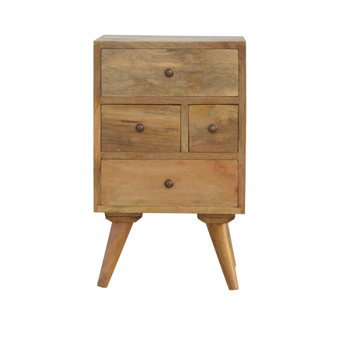 Nordic Style 4 Drawer Multi Bedside Table
