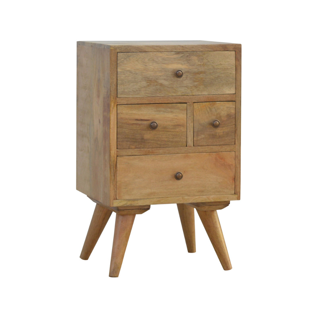 Nordic Style 4 Drawer Multi Bedside Table