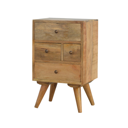 Nordic Style 4 Drawer Multi Bedside Table