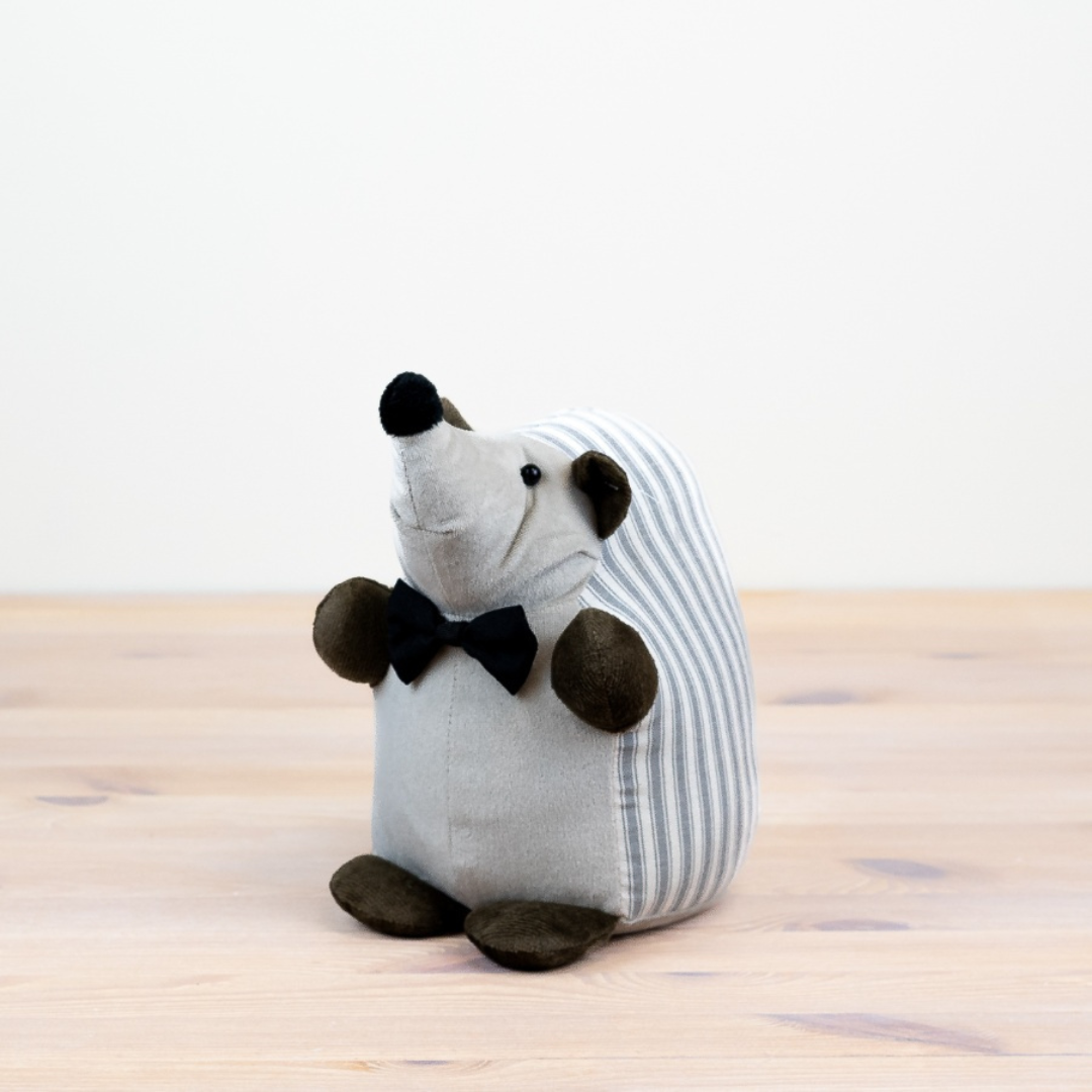 Grey Stripe Hedgehog Doorstop