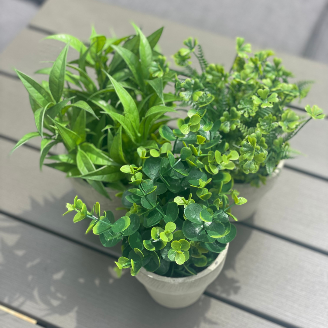 Set of 3 Artificial Shrubs in Pots
