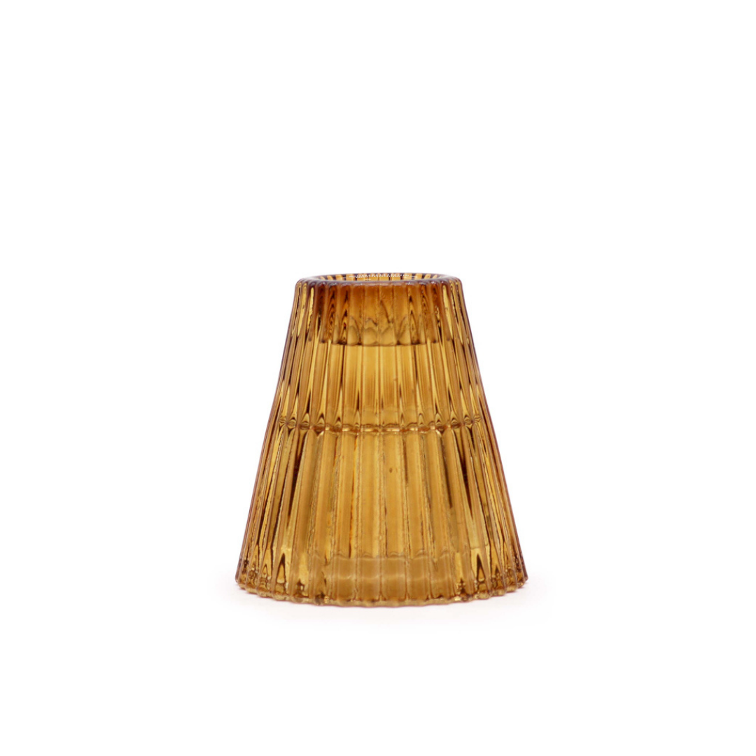 Antique Amber Flip Dinner Candle/Tealight Holder