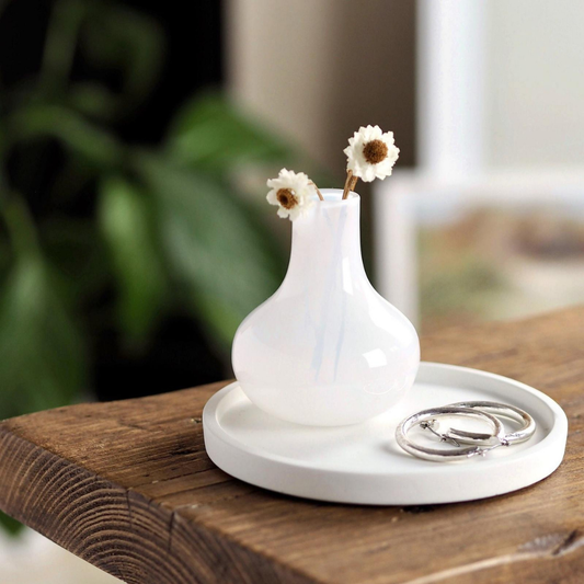 Small Grey Concrete Round Display Tray