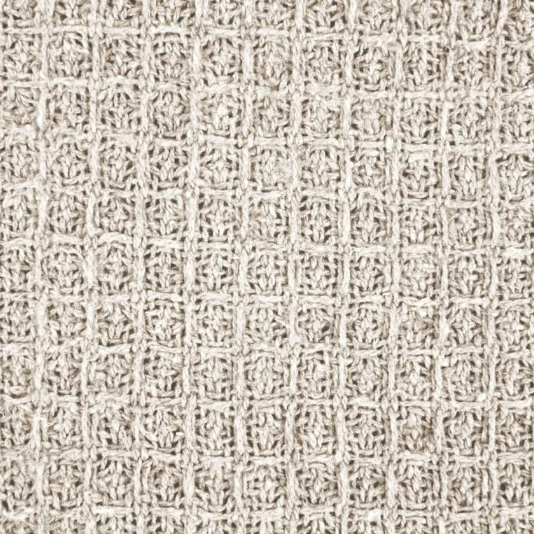 Ivory Cotton Honeycomb Waffle Throw