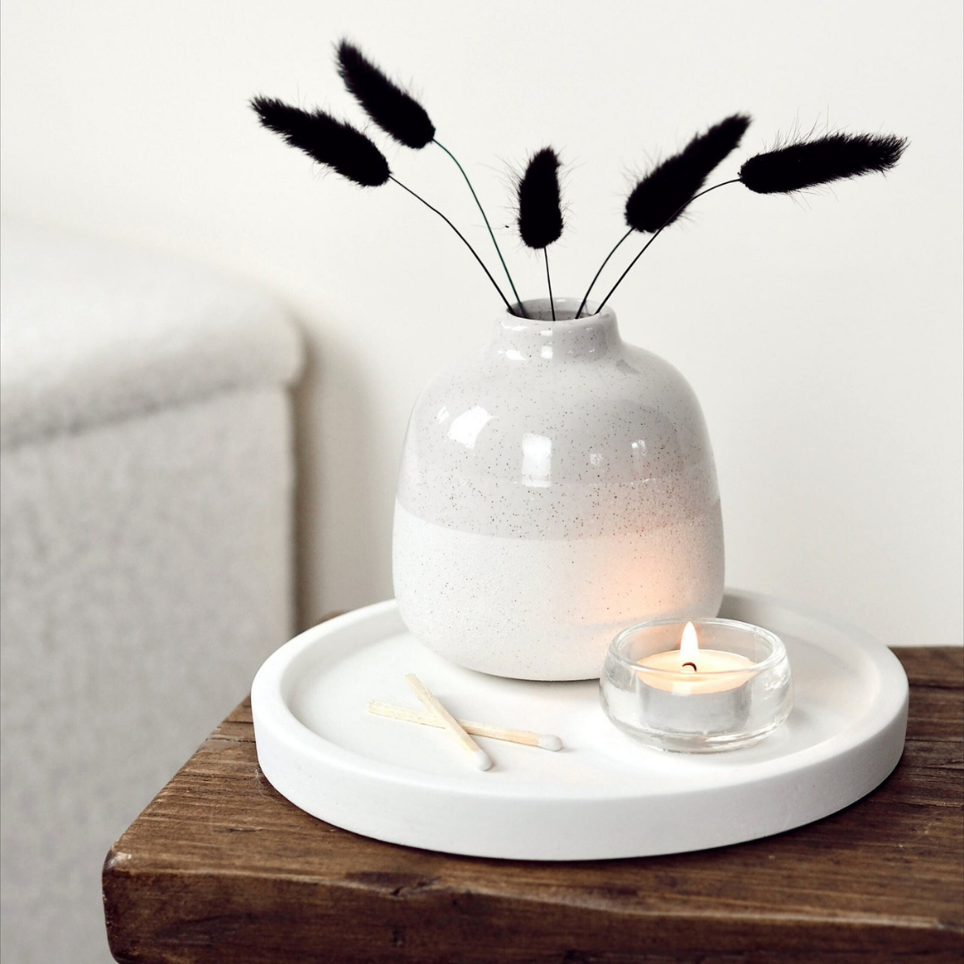 Medium Grey Concrete Round Display Tray